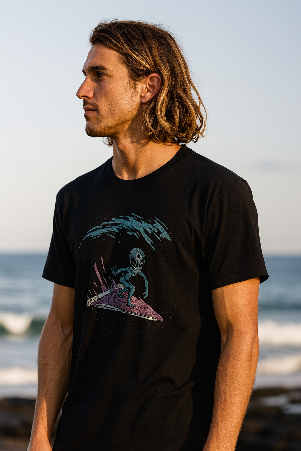 FTF ALIEN SURF - UNISEX premium heavyweight tee