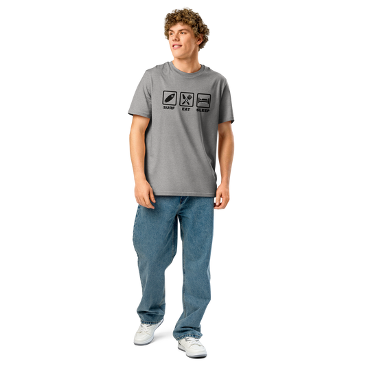 FR2FTH SURF EAT SLEEP - Unisex organic ribbed neck t-shirt